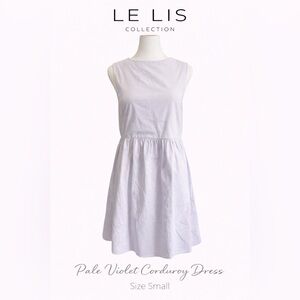 Le Lis Collection Pale Violet Corduroy Tie Back Dress Size Small